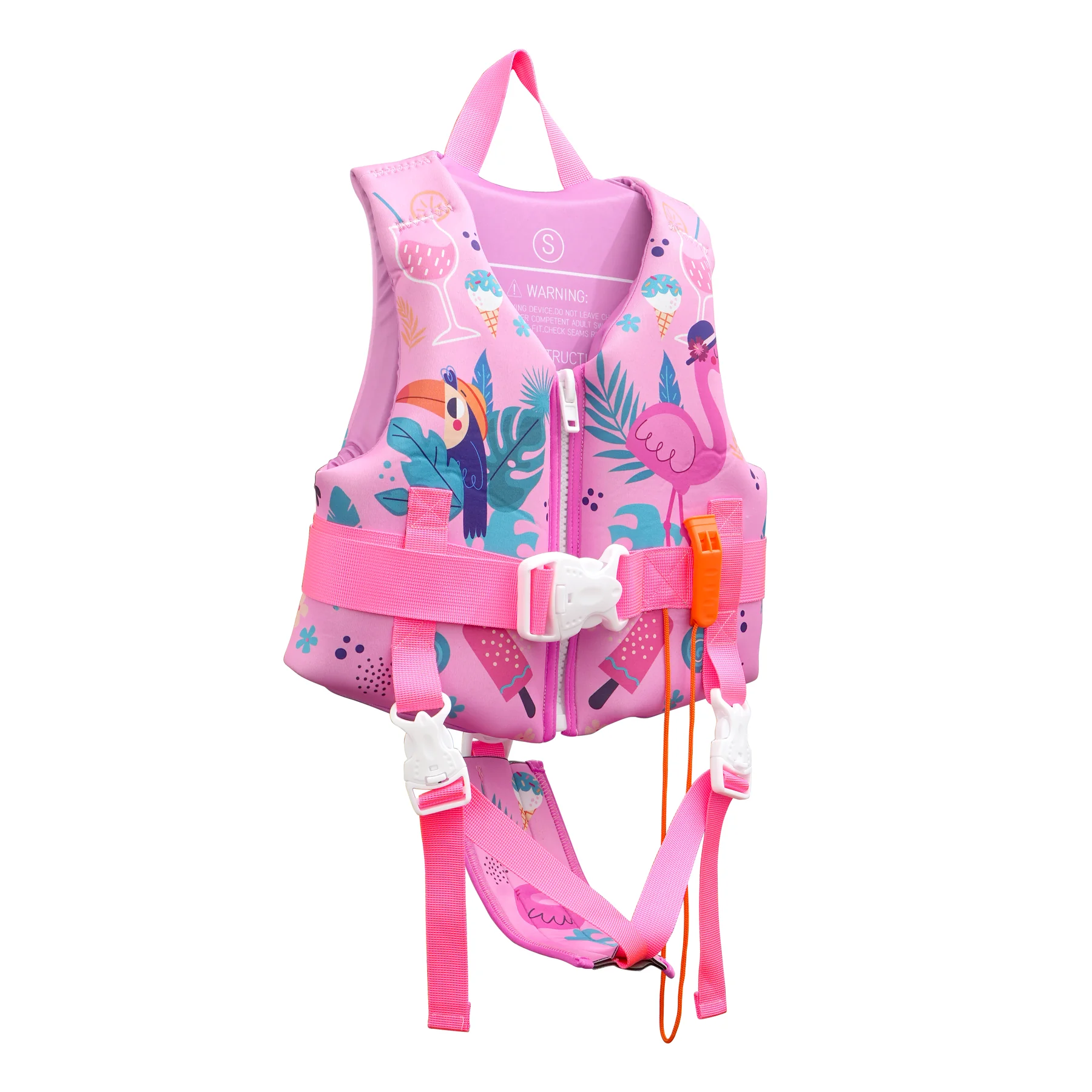 Elejolie kids life jacket pink front
