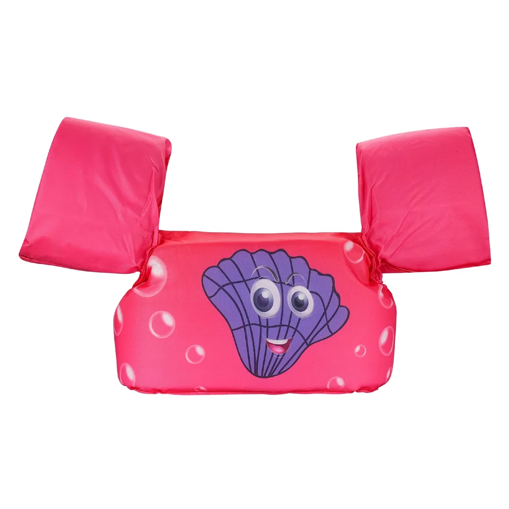 Pink shell kids arm float swim vest without shoulder straps for wholesale